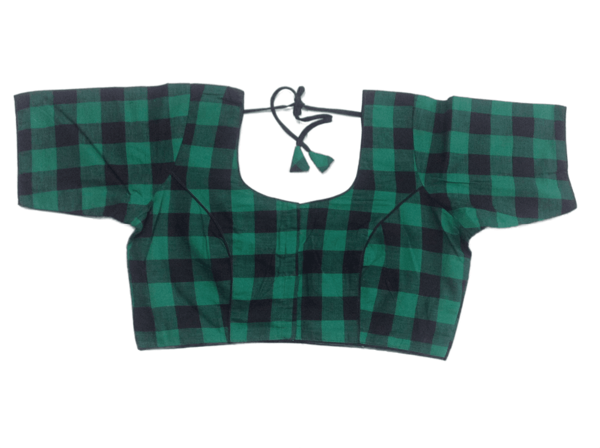 Cotton Checks Readymade saree blouse ,Plus Size Indian Cotton Readymade blouse - D3blouses