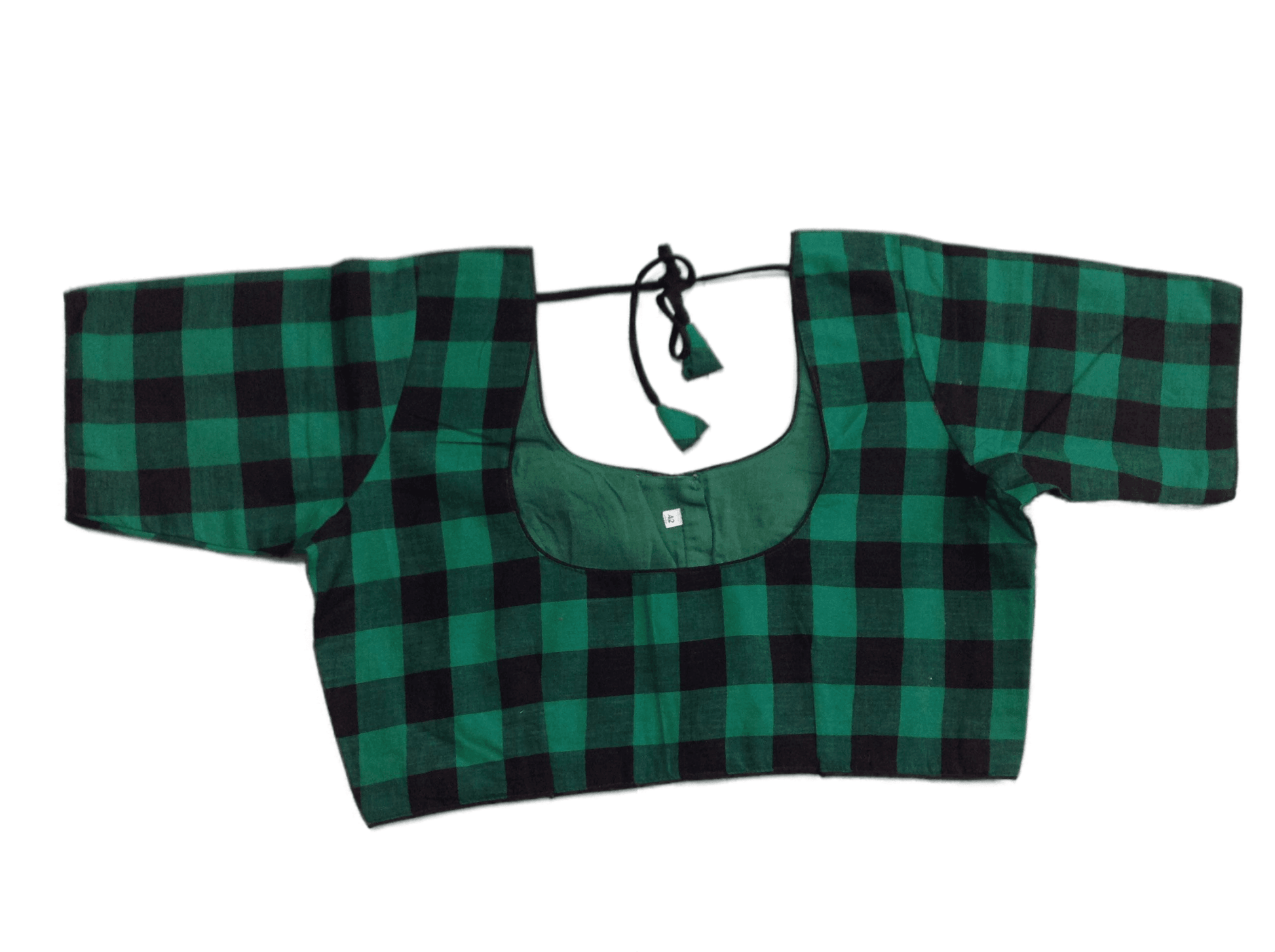 Cotton Checks Readymade saree blouse ,Plus Size Indian Cotton Readymade blouse - D3blouses