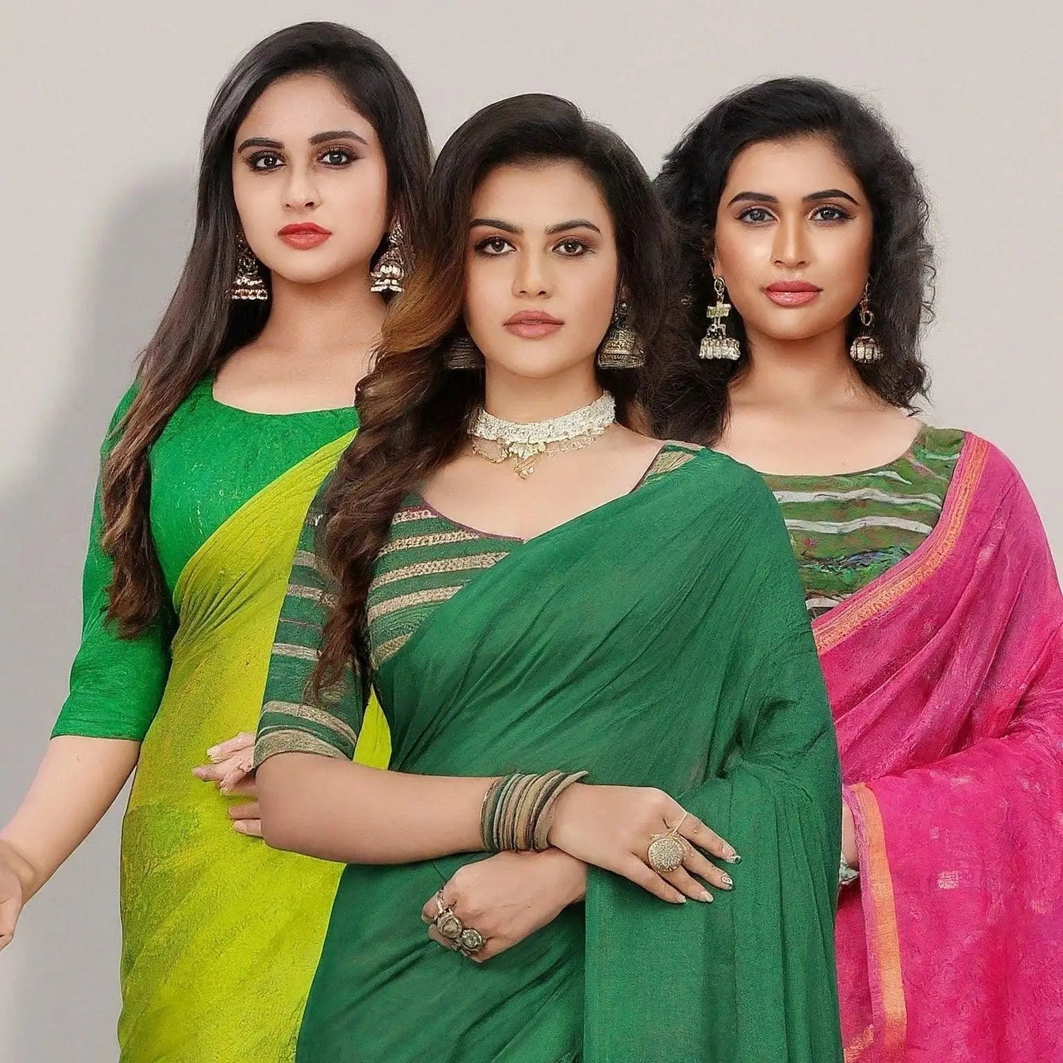 Green Saree Blouses - D3blouses