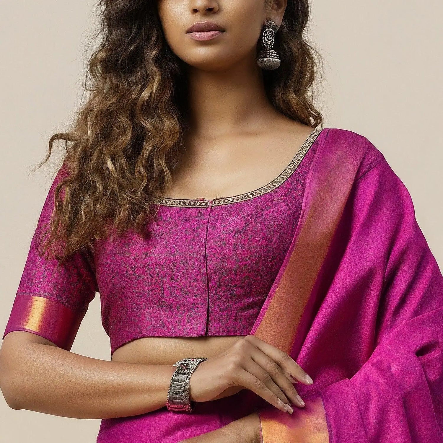 Magenta Colour Blouses - D3blouses