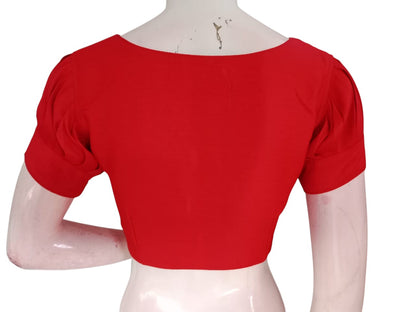 Plain Silk Puff Sleeves Saree Blouse | Ready-to-Wear for Festivals, Weddings & Party Wear