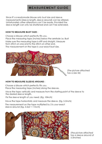 Kalamkari Cotton Ethnic Saree Blouses | Lined & Optional Removable Pads | Daily, Temple & Festive Wear