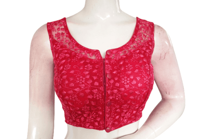 Pink Color Netted Embroidery Designer Readymade Blouse - D3blouses