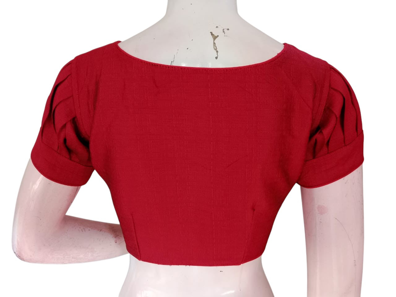 Plain Silk Puff Sleeves Saree Blouse | Ready-to-Wear for Wedding & Festive Sarees