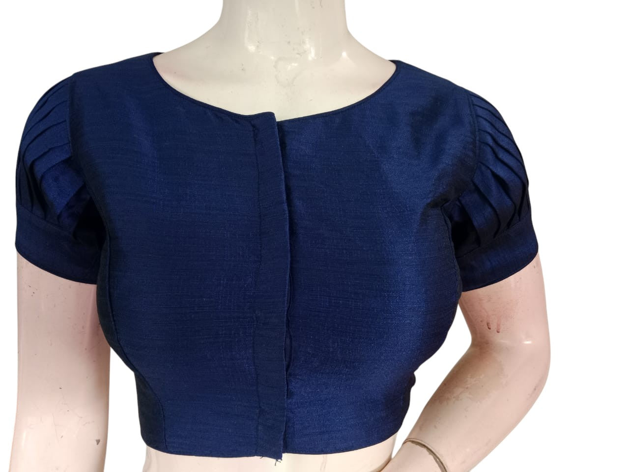 Plain Silk Puff Sleeves Saree Blouse | Ready-to-Wear for Wedding & Festive Sarees