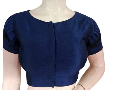 Plain Silk Puff Sleeves Saree Blouse | Ready-to-Wear for Wedding & Festive Sarees