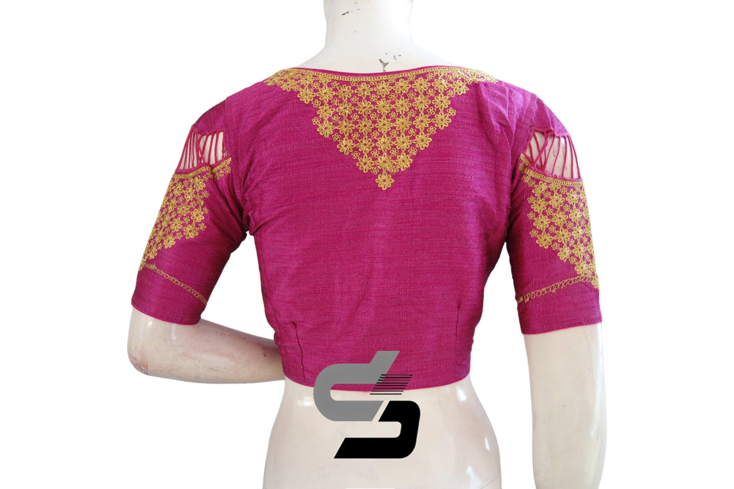 "Enhance Your Look with Magenta High Neck Designer Readymade Saree Blouses" - D3blouses