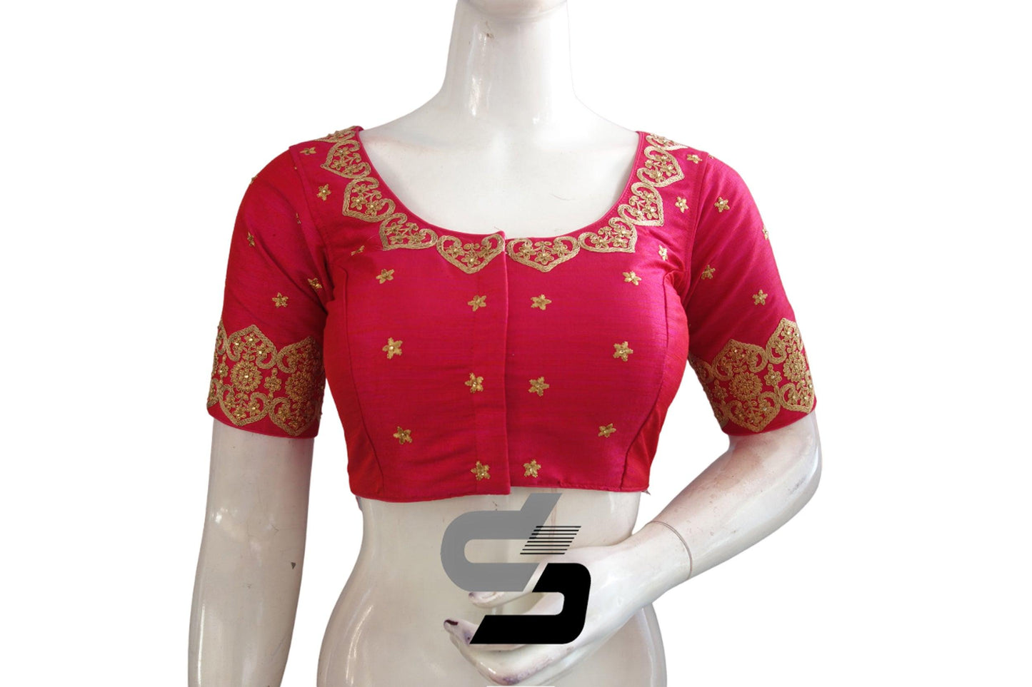 Pink Color Semi Silk Designer Readymade Blouses, Shop and Unleash Your Elegance - D3blouses