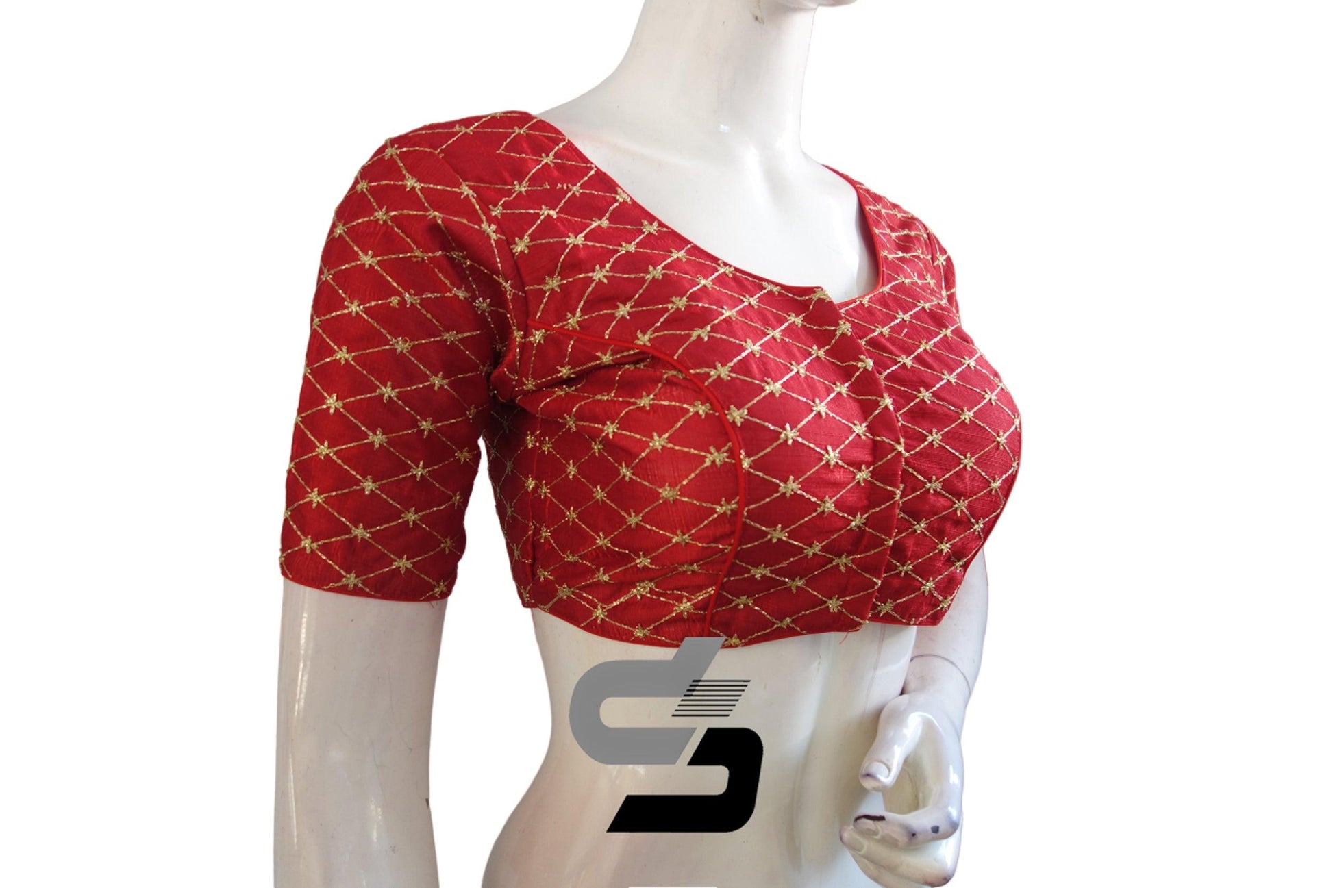 Maroon Color Semi Silk Designer Embroidery Readymade Saree Blouse, Add a touch of majestic elegance to your style. - D3blouses