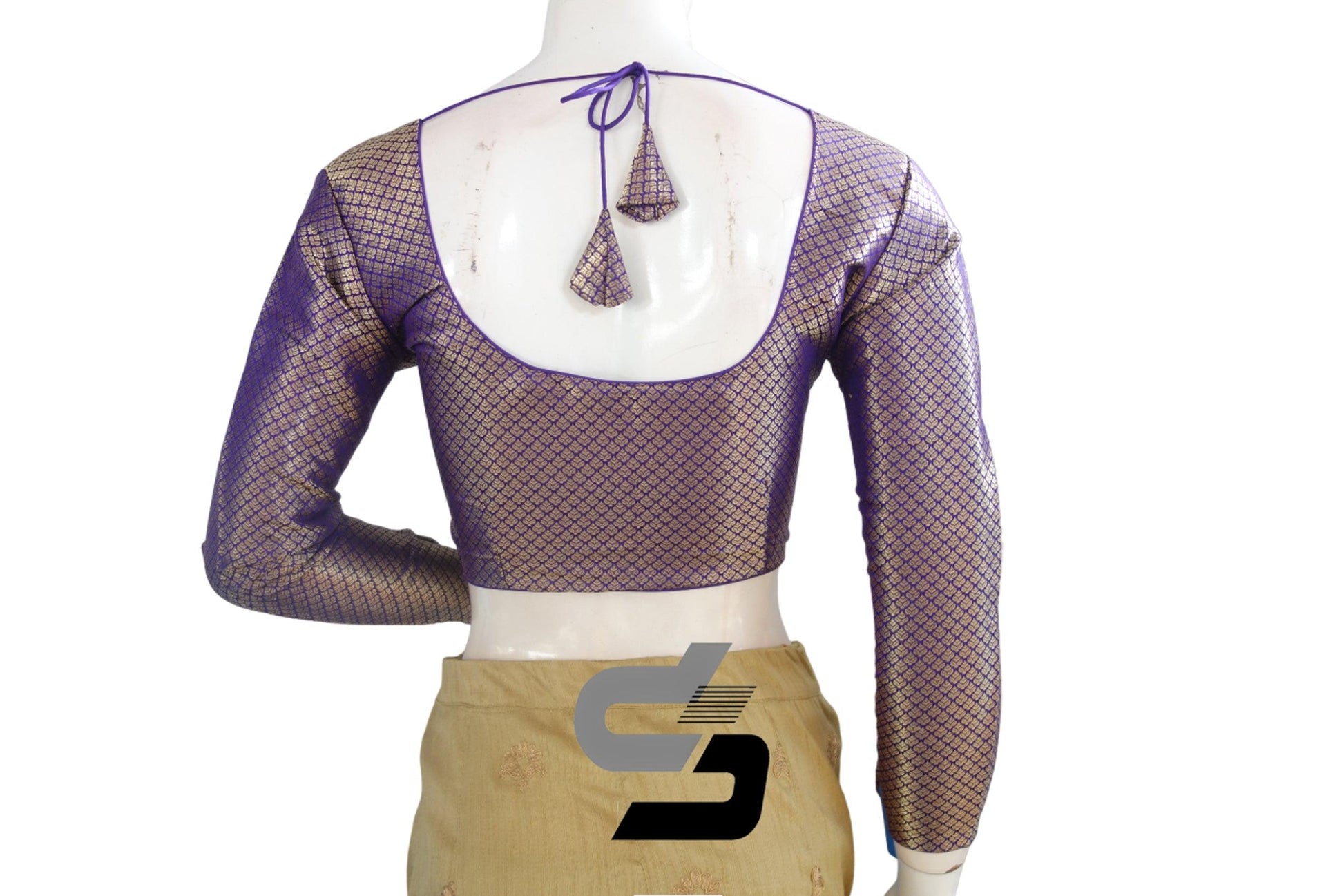 Purple Premium Brocade Designer Bracelet Sleeves, Effortless Elegance And Step Up Your Fashion Game - D3blouses