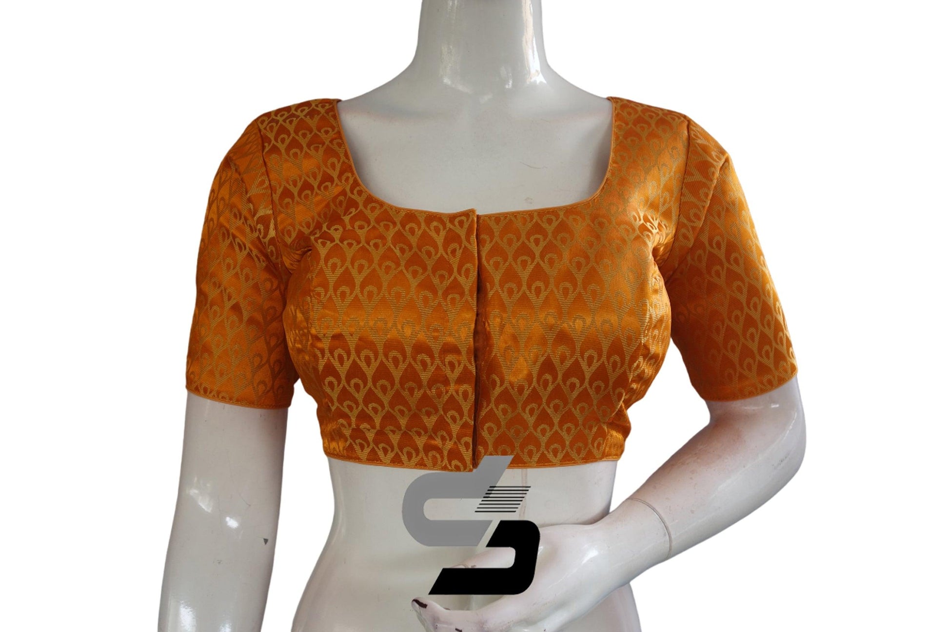 Mustard Color Brocade Readymade Saree Blouse - D3blouses