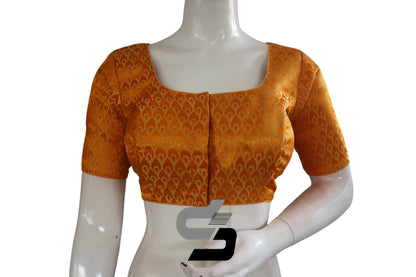Mustard Color Brocade Readymade Saree Blouse - D3blouses