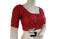 Thumbnail for Light Maroon Color Brocade Readymade Saree Blouse - D3blouses