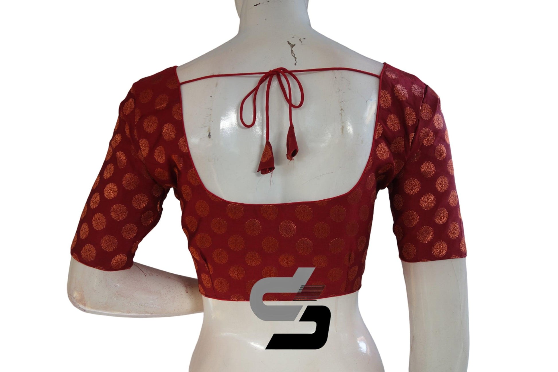 Maroon Color Brocade Readymade Saree Blouse - D3blouses
