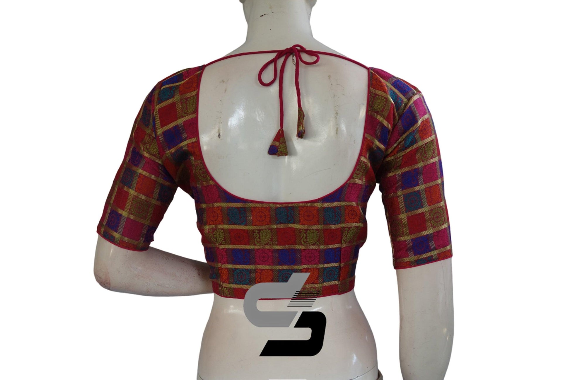 Multi Color Chanderi Silk Readymade Blouse - D3blouses