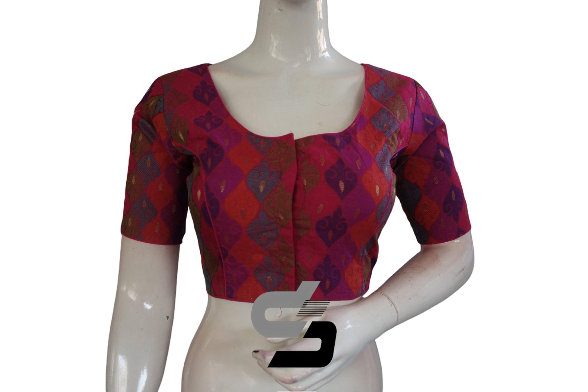 Multi Color Chanderi Silk Readymade Blouse - D3blouses