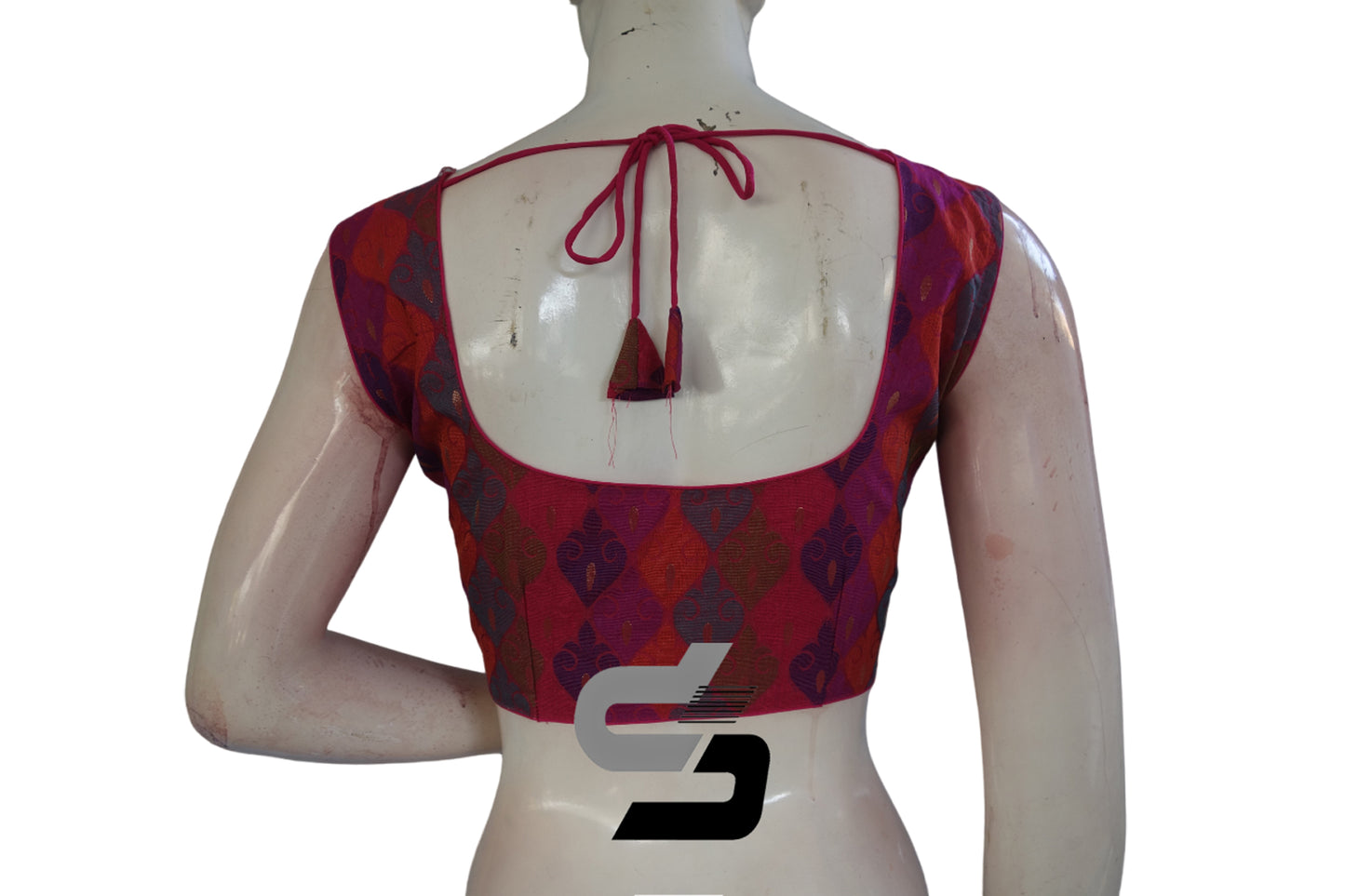 Multi Color Sleeveless Chanderi Silk Readymade Blouse