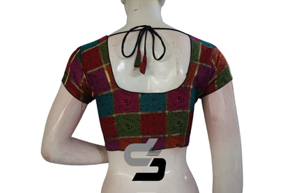 Multi Color Sleeveless Chanderi Silk Readymade Blouse - D3blouses