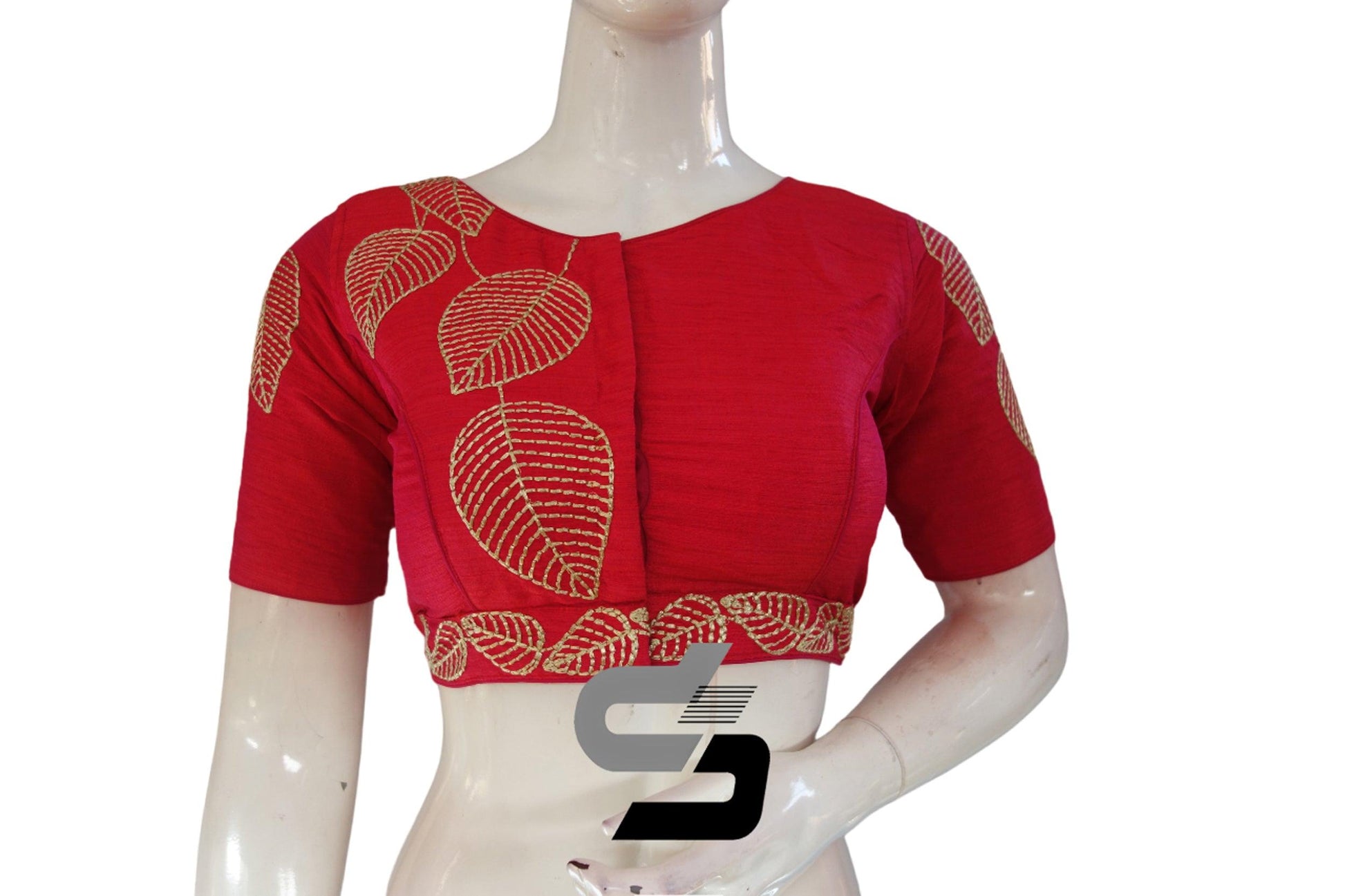 Dark Pink Color Semi Silk Designer, Party Wear Readymade Blouse/ Indian Crop Tops - D3blouses