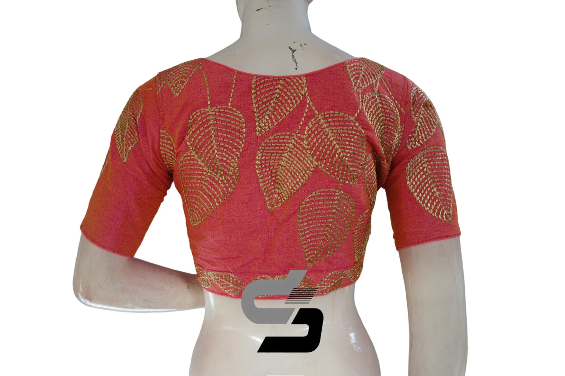 Peach Pink Color Semi Silk Designer, Party Wear Readymade Blouse/ Indian Crop Tops - D3blouses