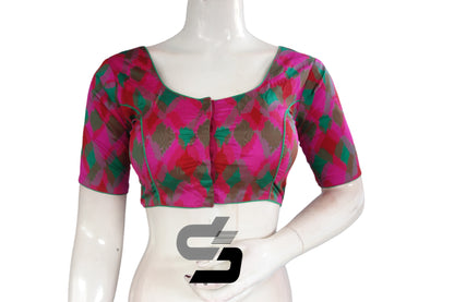 Printed Silk Multi Color Designer Readymade Blouse
