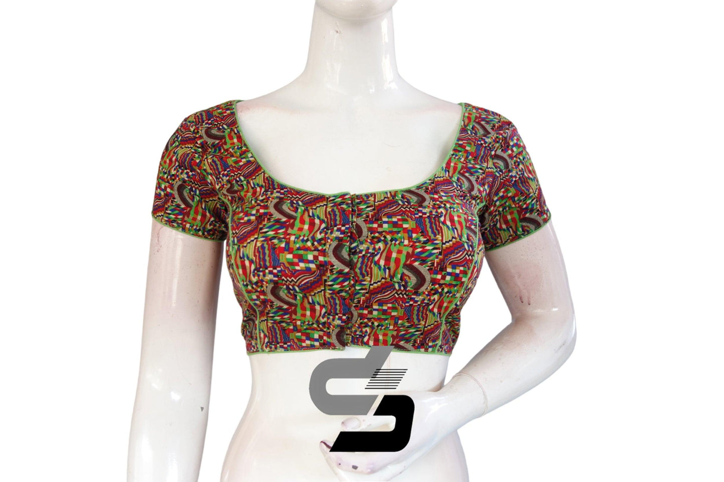 Multi Color Patola Print Cotton Readymade Saree Blouse - D3blouses