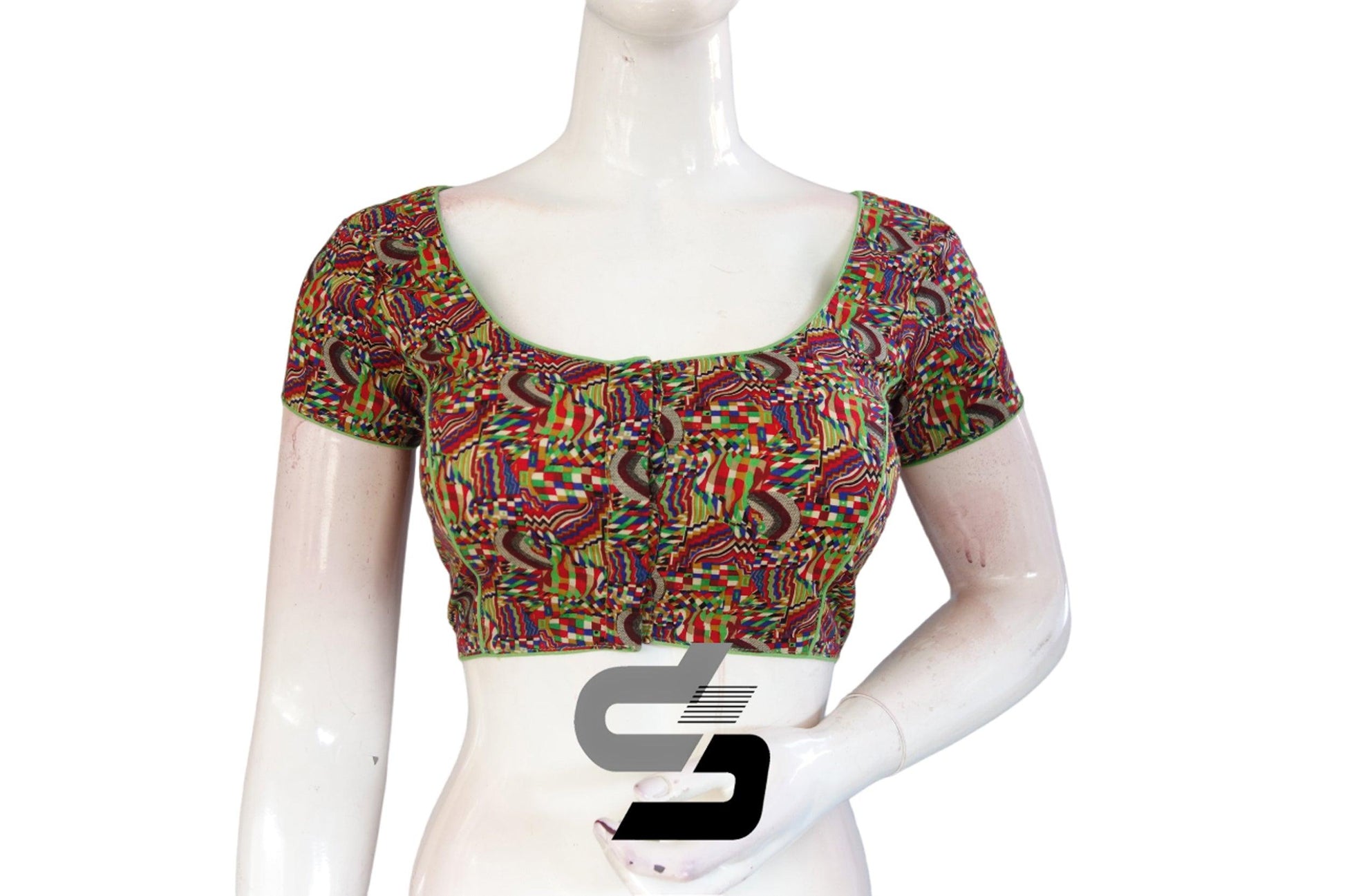 Multi Color Patola Print Cotton Readymade Saree Blouse - D3blouses