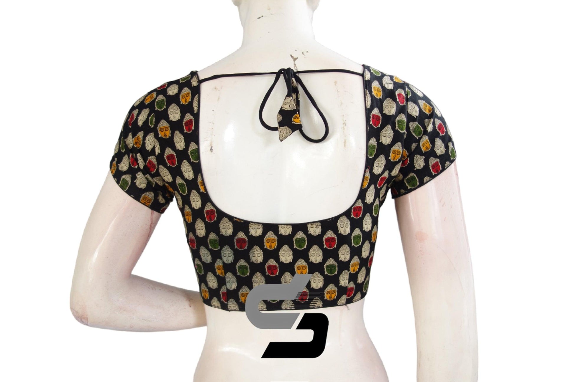 Black Color Patola Print Cotton Readymade Saree Blouse - D3blouses