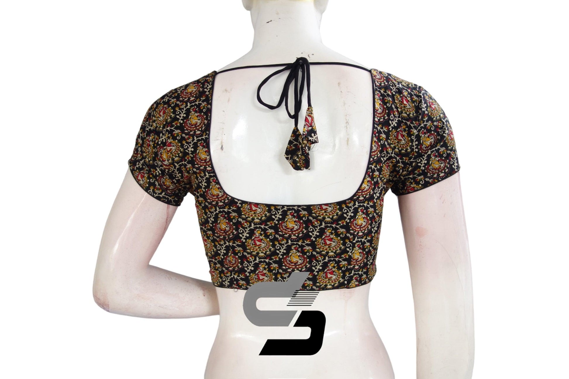 Black Color Patola Print Cotton Readymade Saree Blouse - D3blouses