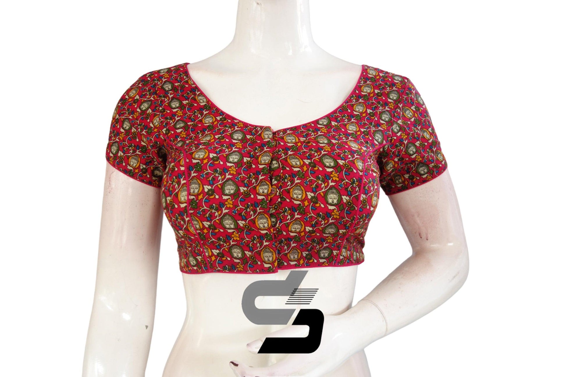 Pink Color Patola Print Cotton Readymade Saree Blouse - D3blouses