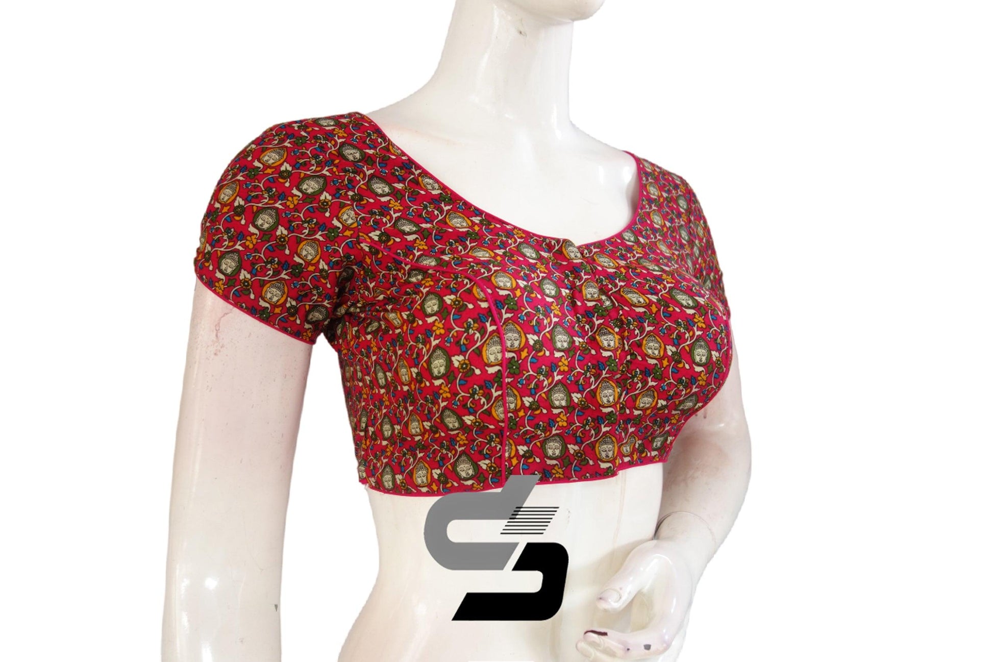 Pink Color Patola Print Cotton Readymade Saree Blouse - D3blouses