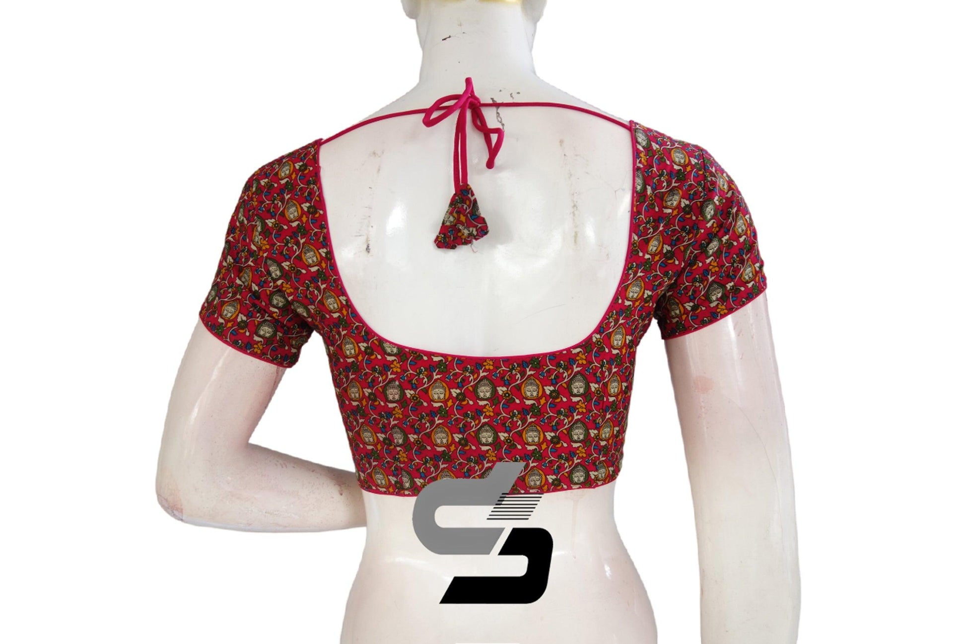 Pink Color Patola Print Cotton Readymade Saree Blouse - D3blouses