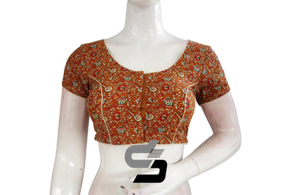 Mustard Color Patola Print Cotton Readymade Saree Blouse - D3blouses