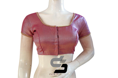 Magenta Color Plain Tissue Readymade Blouses With Stone Work - D3blouses