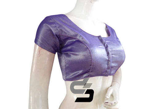Purple Color Plain Tissue Readymade Blouses - D3blouses