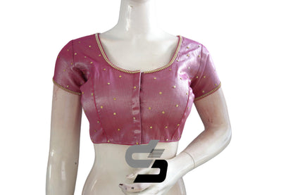 Magenta Color Plain Moti Tissue Readymade Blouses - D3blouses