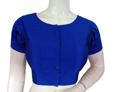 Plain Silk Puff Sleeves Saree Blouse | Ready-to-Wear for Wedding & Festive Sarees