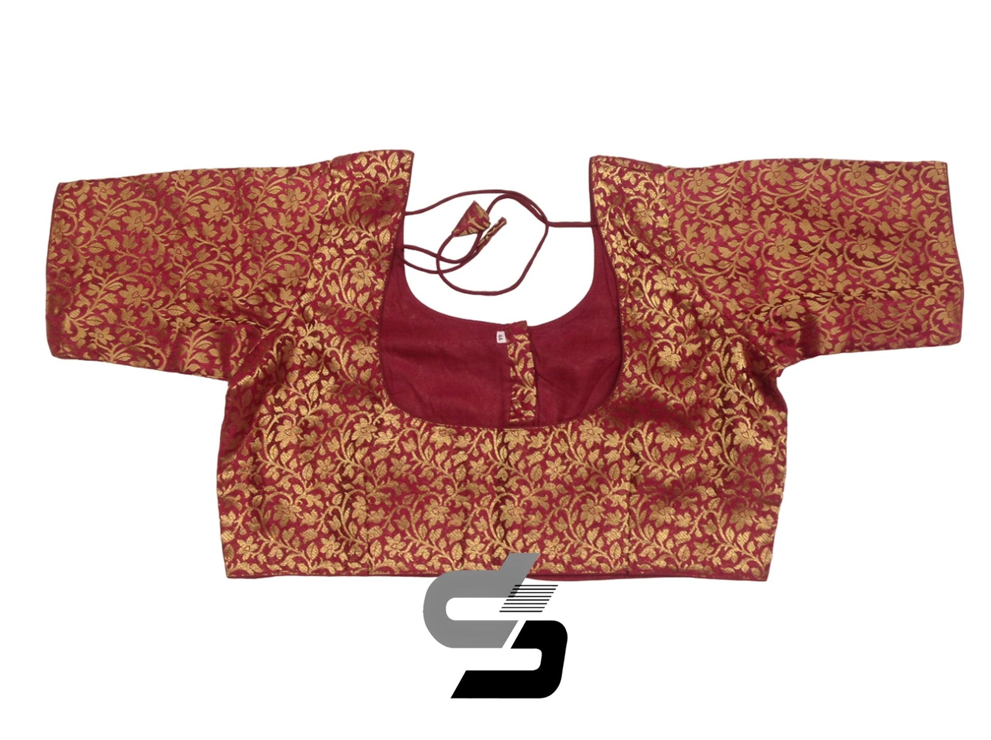 Wine Plus Size Brocade Silk Saree Blouses, Indian Ethnic Wear - D3blouses
