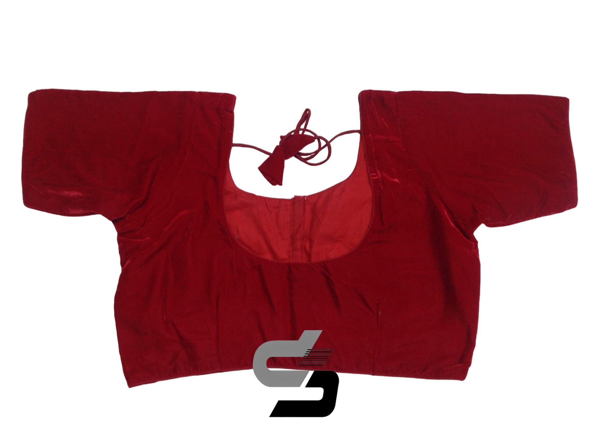 Dark Red Color Velvet Designer Readymade Saree Blouses, Plus Size Collections - D3blouses