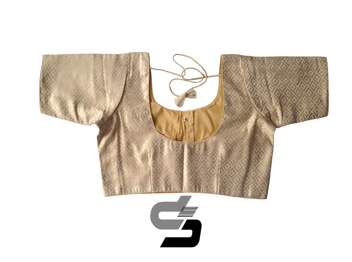 Banana Gold Color Plus Size Brocade Silk Readymade Saree Blouses, Indian Plus Size Blouse