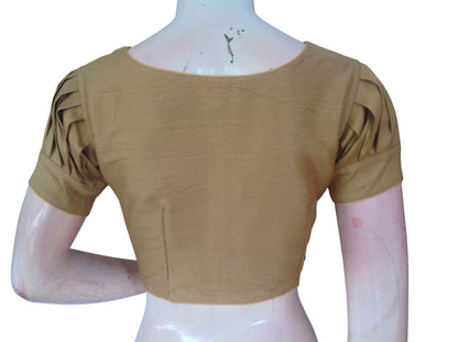 Plain Silk Puff Sleeves Saree Blouse – Ready to Wear for Weddings & Festivals