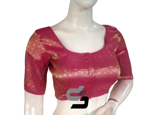 Elevate your saree ensemble with our Pink Premium Brocade Silk Readymade Saree Blouse, a luxurious addition to our Indian Saree Blouse collection. Crafted with intricate brocade detailing, this blouse adds a touch of sophistication and elegance to your attire, perfect for making a stylish statement at any special occasion.