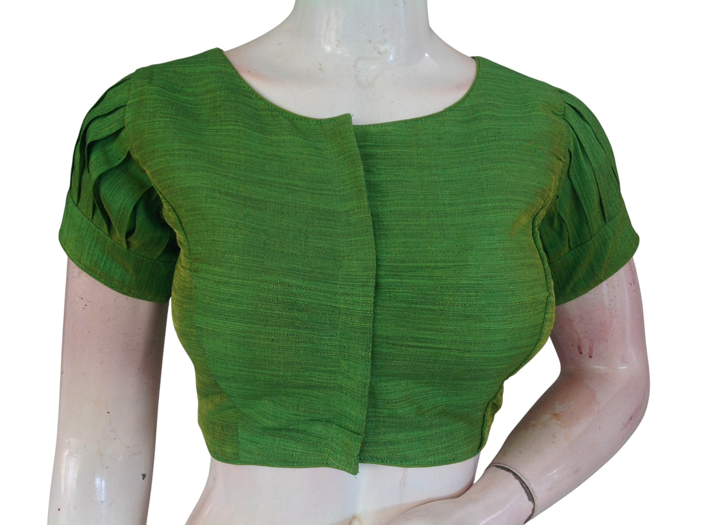 Plain Silk Puff Sleeves Saree Blouse | Ready-to-Wear for Festive & Wedding Sarees