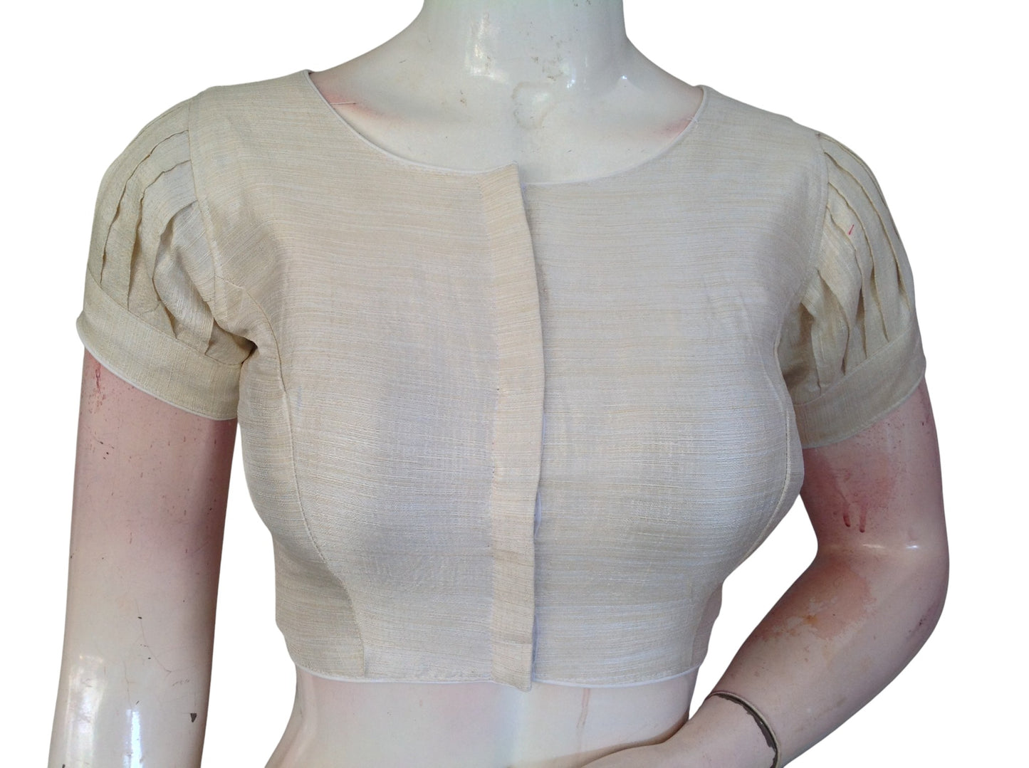 Plain Silk Puff Sleeves Saree Blouse | Ready-to-Wear for Festive & Wedding Sarees