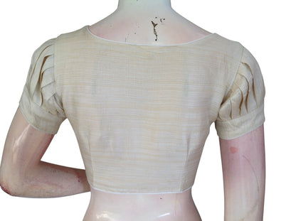 Plain Silk Puff Sleeves Saree Blouse | Ready-to-Wear for Festive & Wedding Sarees