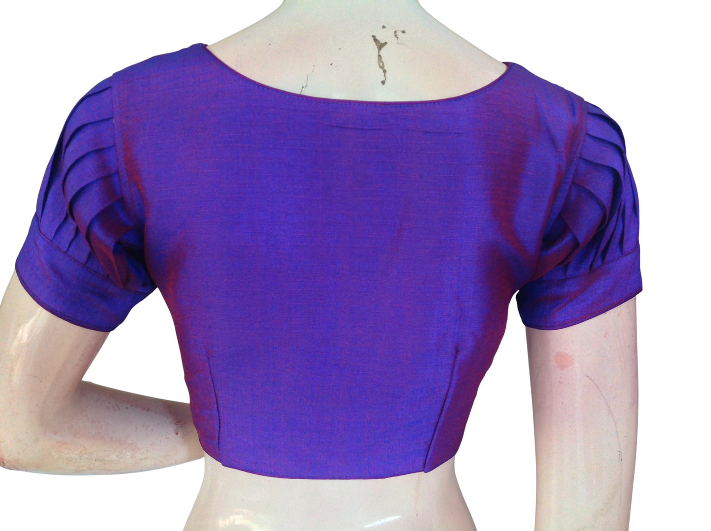 Plain Silk Puff Sleeves Saree Blouse | Ready-to-Wear for Festive & Wedding Sarees