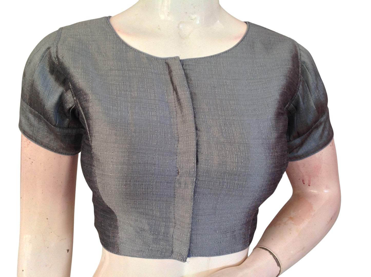 Plain Silk Puff Sleeves Saree Blouse | Ready-to-Wear for Festive & Wedding Sarees