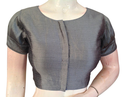 Plain Silk Puff Sleeves Saree Blouse | Ready-to-Wear for Festive & Wedding Sarees