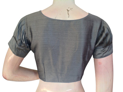 Plain Silk Puff Sleeves Saree Blouse | Ready-to-Wear for Festive & Wedding Sarees