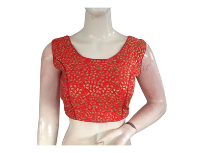Dark Orange Color Designer Embroidery Readymade saree blouse/ Party Wear Readymade blouse
